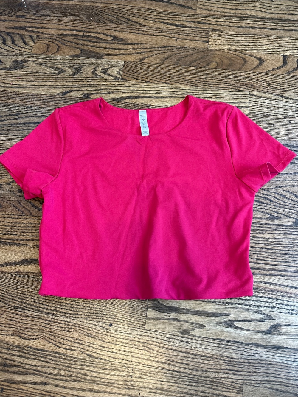 CRZ YOGA NEW Hot Pink Short Sleeve Crop Top